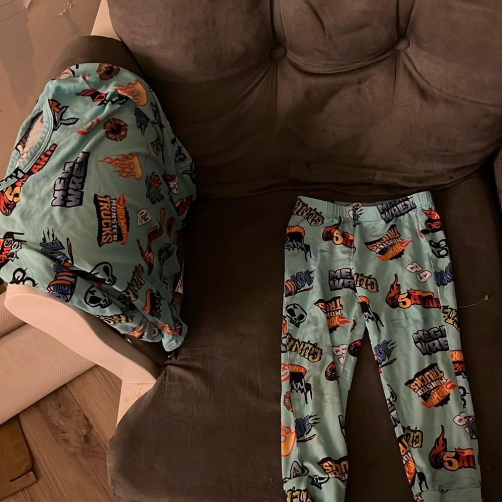 Posh peanut x hot wheels monster truck pajamas